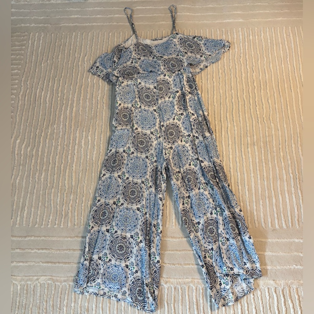 Blue Patterned Women's Jumpsuit